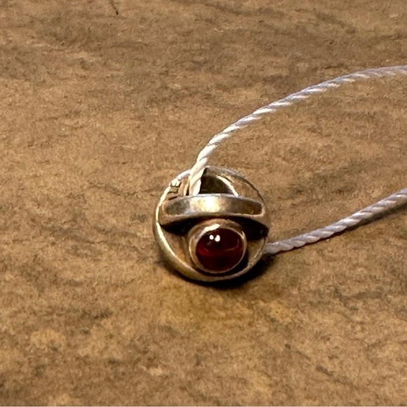 Retired Authentic Pandora Garnet Evil Eye and Sterling Silver - Picture 2 of 5